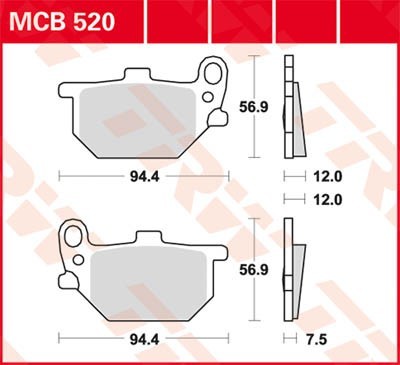 TRW Lucas Scheiben Bremsbelag MCB520