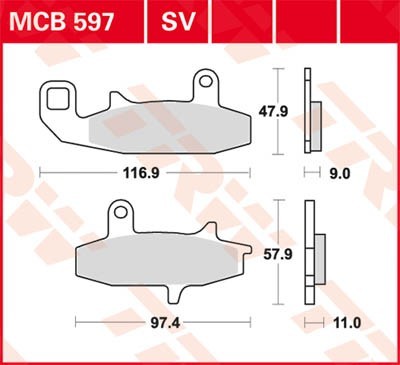 TRW Lucas Scheiben Bremsbelag MCB597SV