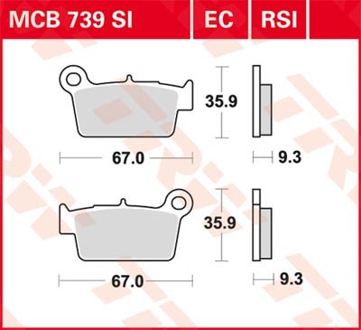 TRW Lucas Scheiben Bremsbelag MCB739SI