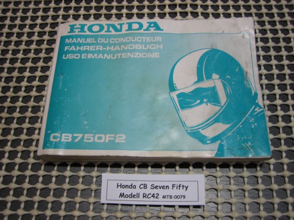 Honda CB 750 RC42 Sevenfifty Fahrer Handbuch Schaltplan ...