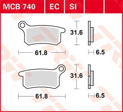 TRW Lucas Scheiben Bremsbelag MCB740EC