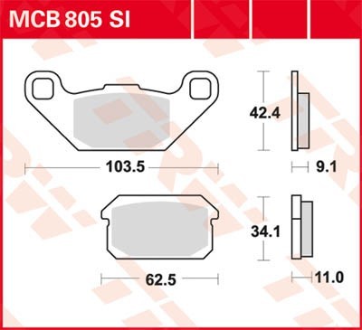 TRW Lucas Scheiben Bremsbelag MCB805SI