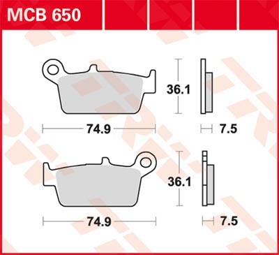 TRW Lucas Scheiben Bremsbelag MCB650