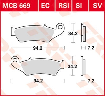 TRW Lucas Scheiben Bremsbelag MCB669