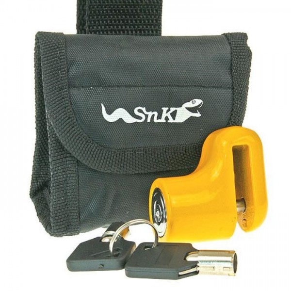 Bremsscheibenschloß, Mini gelb 5.5 mm, mit Tasche