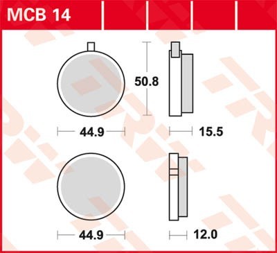 TRW Lucas Scheiben Bremsbelag MCB14