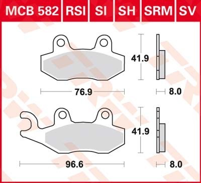 TRW Lucas Scheiben Bremsbelag MCB582SRM