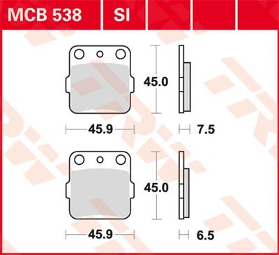 TRW Lucas Scheiben Bremsbelag MCB538SI