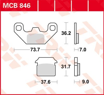 TRW Lucas Scheiben Bremsbelag MCB846