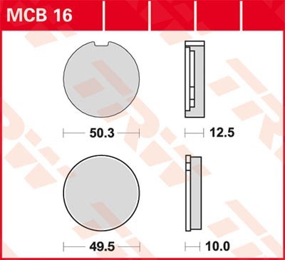 TRW Lucas Scheiben Bremsbelag MCB16