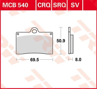 TRW Lucas Scheiben Bremsbelag MCB540SRQ