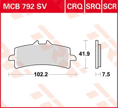 TRW Lucas Scheiben Bremsbelag MCB792SV