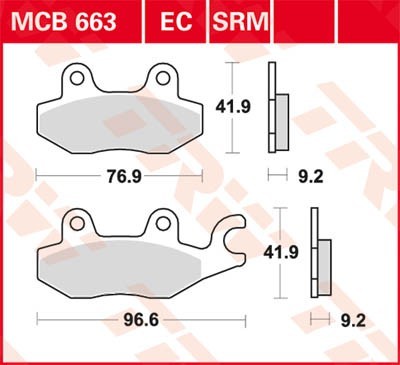 TRW Lucas Scheiben Bremsbelag MCB663SRM