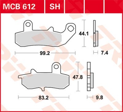 TRW Lucas Scheiben Bremsbelag MCB612