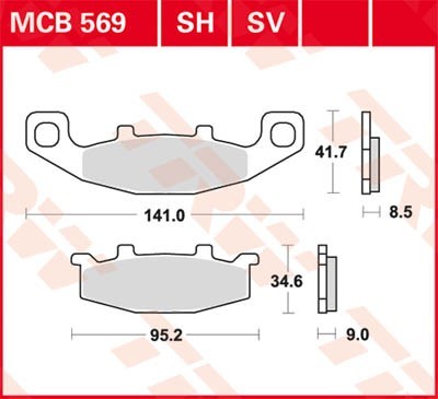 TRW Lucas Scheiben Bremsbelag MCB569SH