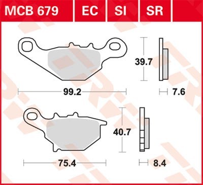 TRW Lucas Scheiben Bremsbelag MCB679SI