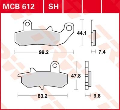 TRW Lucas Scheiben Bremsbelag MCB612SH