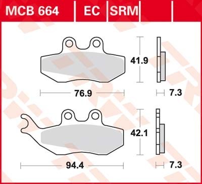 TRW Lucas Scheiben Bremsbelag MCB664EC (50VP)