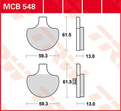 TRW Lucas Scheiben Bremsbelag MCB548