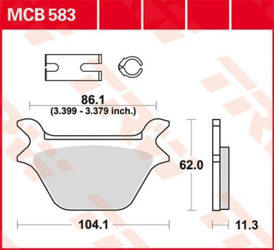 TRW Lucas Scheiben Bremsbelag MCB583