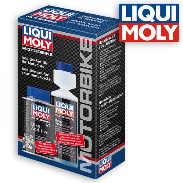 LIQUI MOLY Motorbike Performance Set, 4T Bike Additive 125ml + Benzin Stabilisator 250ml