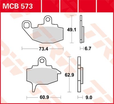 TRW Lucas Scheiben Bremsbelag MCB573